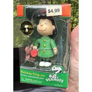 New CVS PEANUTS Mini Figure CLIP-ON LUCY Christmas Ornament IN BOX -OS